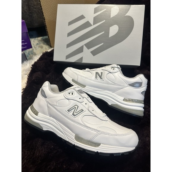 DS New Balance M992WL 992 993 990 White Leather Silver Mens Shoes Size 11.5 NIB